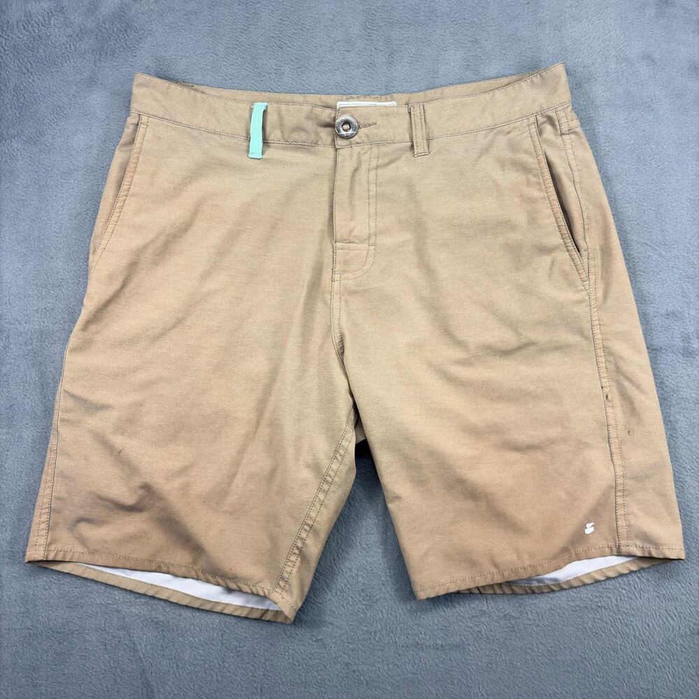 Jetty Cargo Shorts Men's 32 Khaki Lightweight Cotton Blend Polyester Breathable